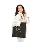 "Bad Cat" Lustiger Jutebeutel mit Katze im Hoodie & Mittelfinger – Witzige Baumwolltasche – Edgy Streetwear Stoffbeutel Schwarz