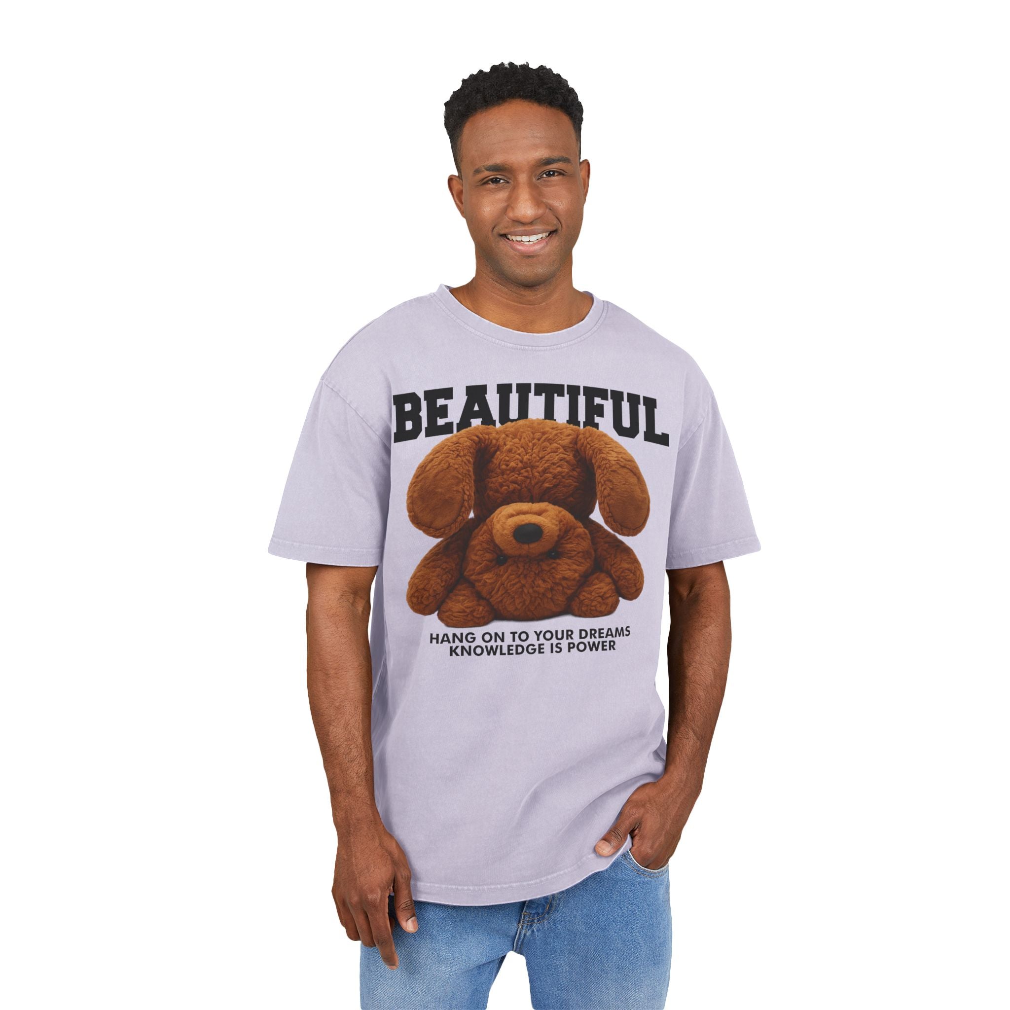 Beautiful Teddy Bear Heavy Oversized T-Shirt | Aesthetic Streetwear Vintage Tee, Cute Graphic Shirt, Motivations-Spruch Skater Geschenk