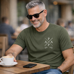 PapaPrint Personalisierbares 'PAPA-KREUZ' Vatertag T-Shirt  Geschenk mit Namen & Daten