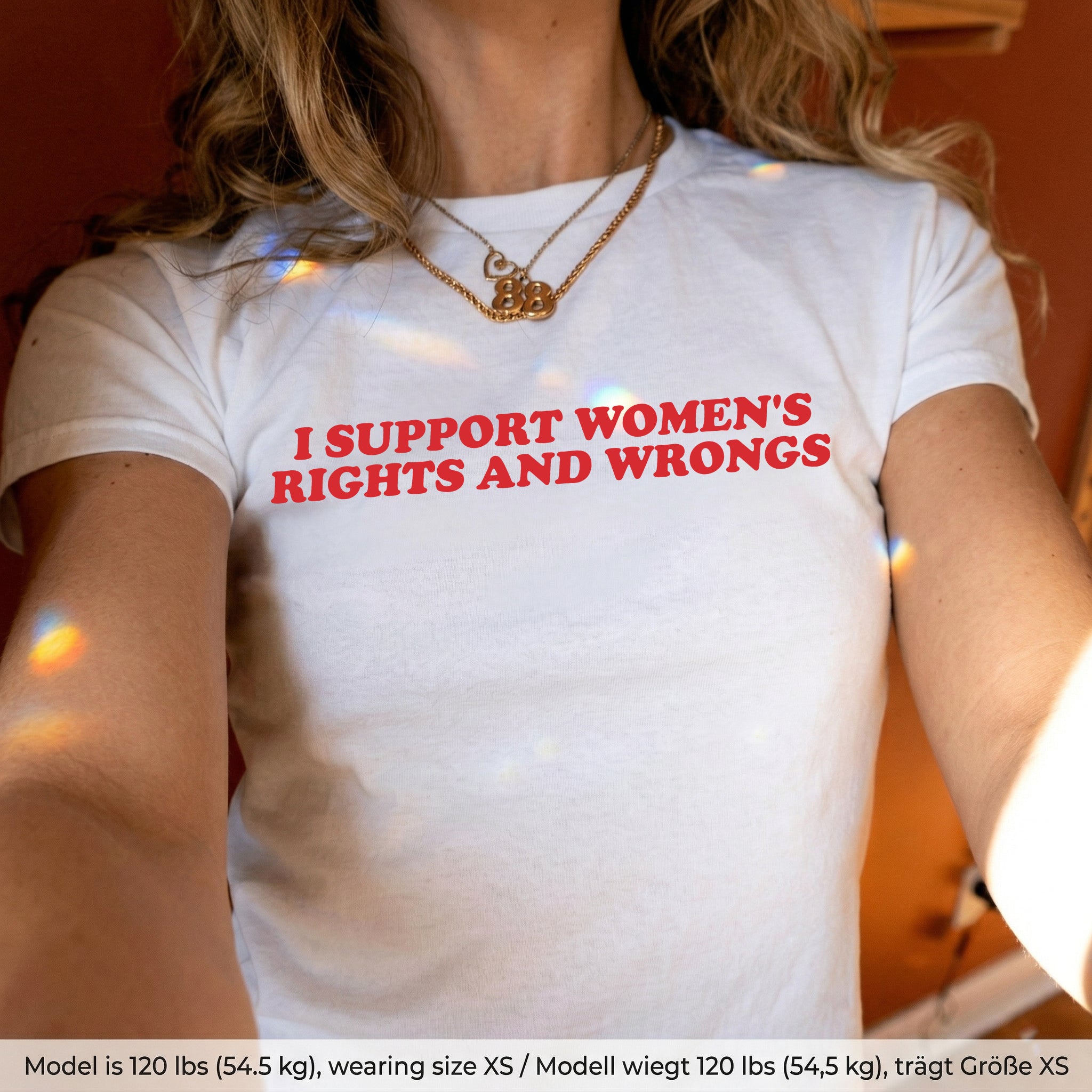 I Support Women's Rights and Wrongs - Statement T-Shirt – Lustiges Feministisches Shirt für Damen – Cooler Slogan & Ironie - Vibe - pure|custom.