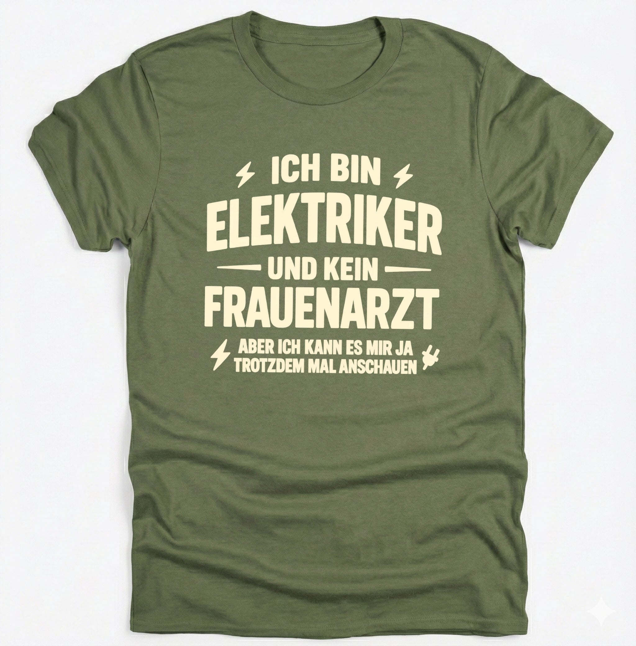 Elektriker T-Shirt – „Kein Frauenarzt, aber ich schau mal nach“ – Provokanter Handwerker-Humor