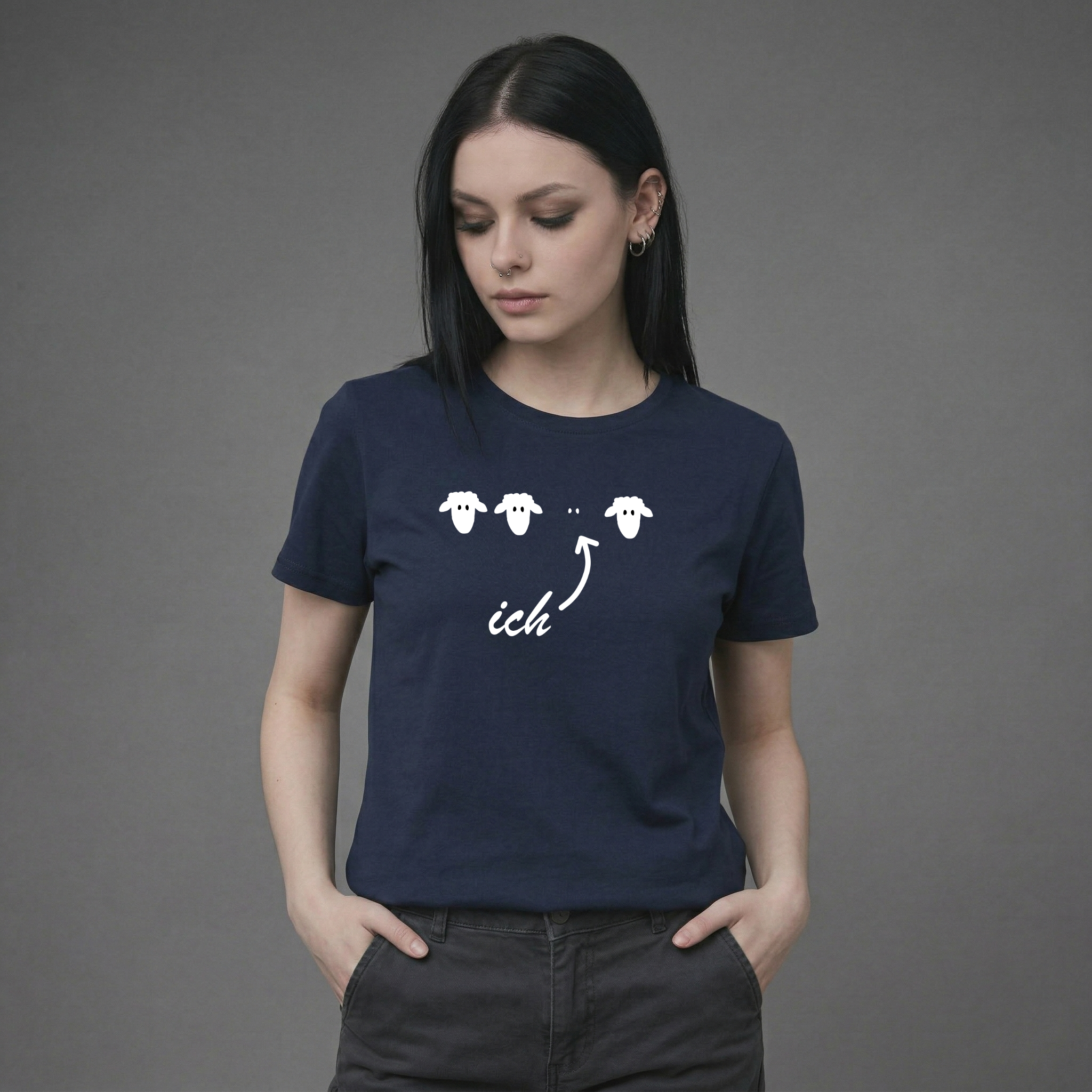 "Ich" – Das schwarze Schaf | Witziges & Minimalistisches Statement T-Shirt