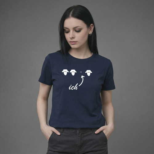 "Ich" – Das schwarze Schaf | Witziges & Minimalistisches Statement T-Shirt