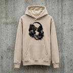 "Sound of Nature" – Artistischer Grafik-Hoodie mit Kopfhörer-Landschafts-Print