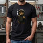 Lustiges „Bad Cat“ T-Shirt – Rauchende Katze mit Mittelfinger – Cooles Streetwear Design & Schwere Baumwolle