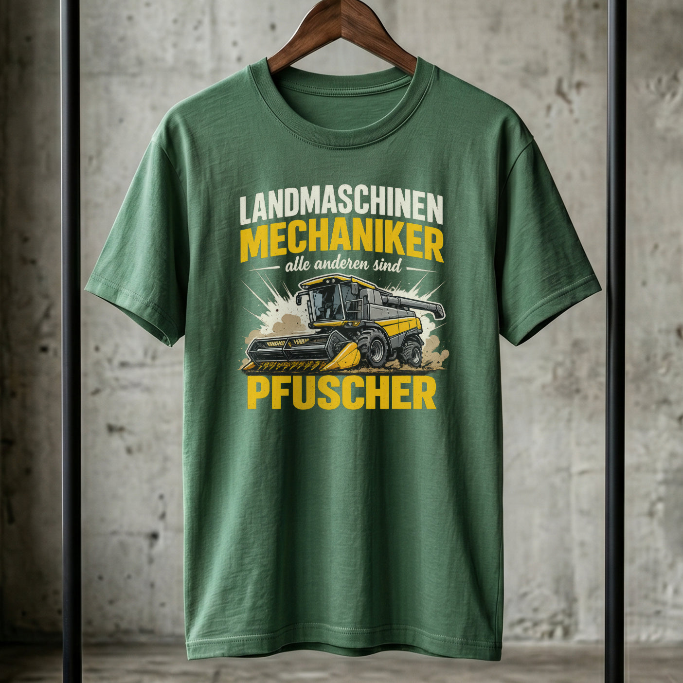 Landmaschinenmechaniker T-Shirt | Lustiges Geschenk für Mechatroniker | Mähdrescher Shirt „Alle anderen sind Pfuscher“