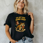 "Die mit dem Hund geht" Lustiges Hunde-T-Shirt – Witziges Comic-Design für Gassi-Runden & Hundebesitzerinnen