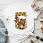 "Die mit dem Hund geht" Lustiges Hunde-T-Shirt – Witziges Comic-Design für Gassi-Runden & Hundebesitzerinnen
