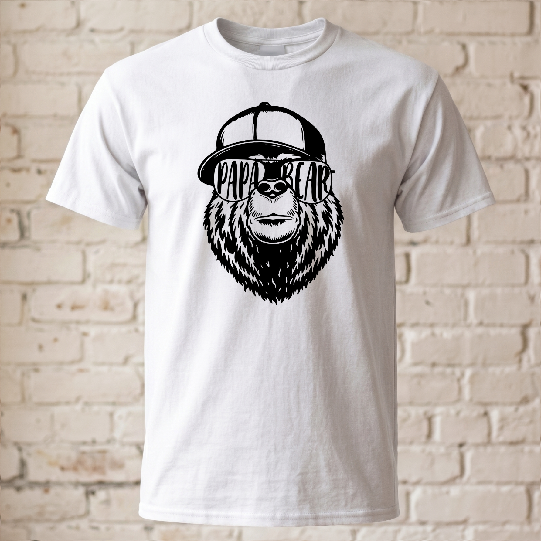 "Papa Bear" Herren T-Shirt – Cooles Bären-Motiv mit Sonnenbrille & Cap – Perfektes Geschenk für Väter & Vatertag