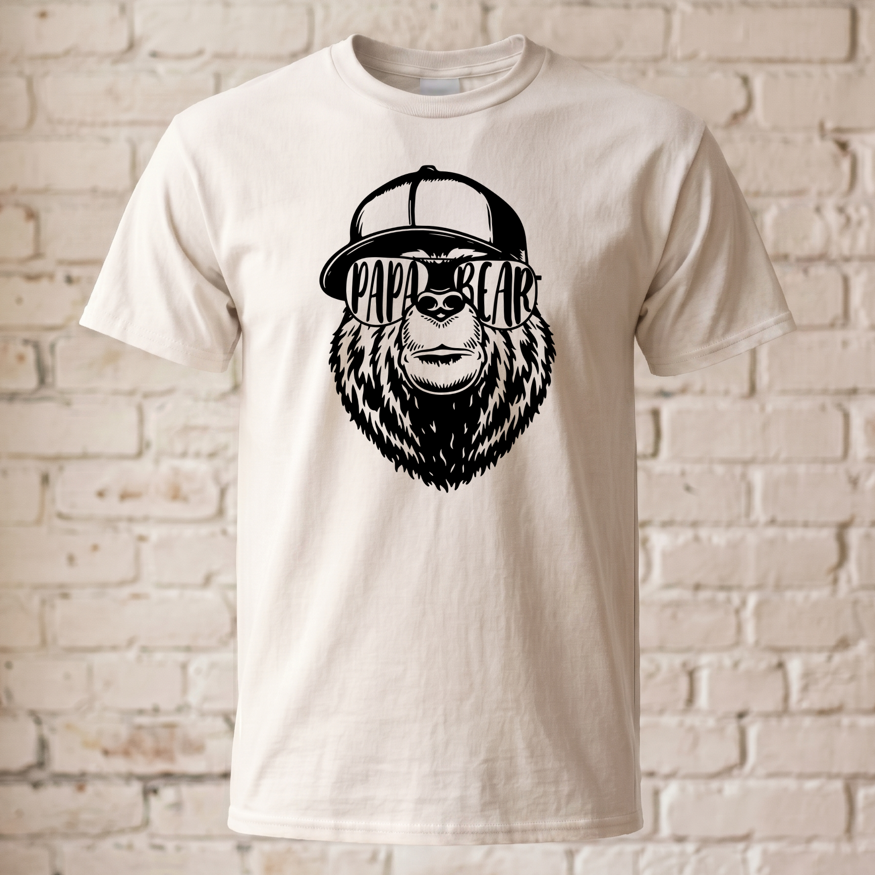 "Papa Bear" Herren T-Shirt – Cooles Bären-Motiv mit Sonnenbrille & Cap – Perfektes Geschenk für Väter & Vatertag