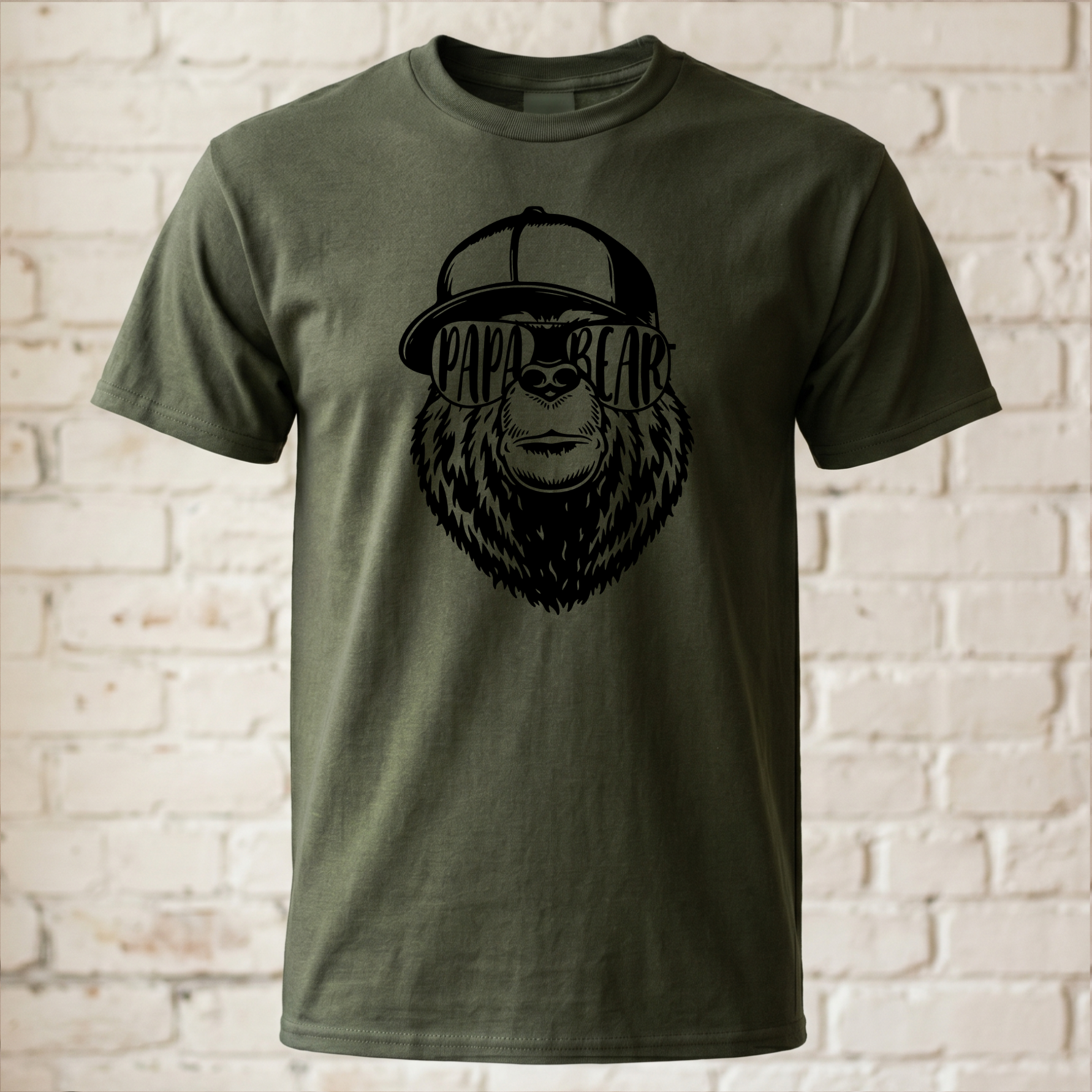 "Papa Bear" Herren T-Shirt – Cooles Bären-Motiv mit Sonnenbrille & Cap – Perfektes Geschenk für Väter & Vatertag