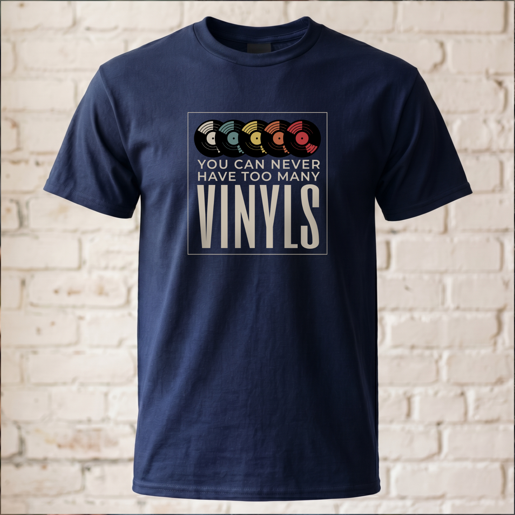 "You Can Never Have Too Many Vinyls" T-Shirt – Cooles Schallplatten-Motiv für Musikliebhaber & Sammler – Retro Vintage Shirt