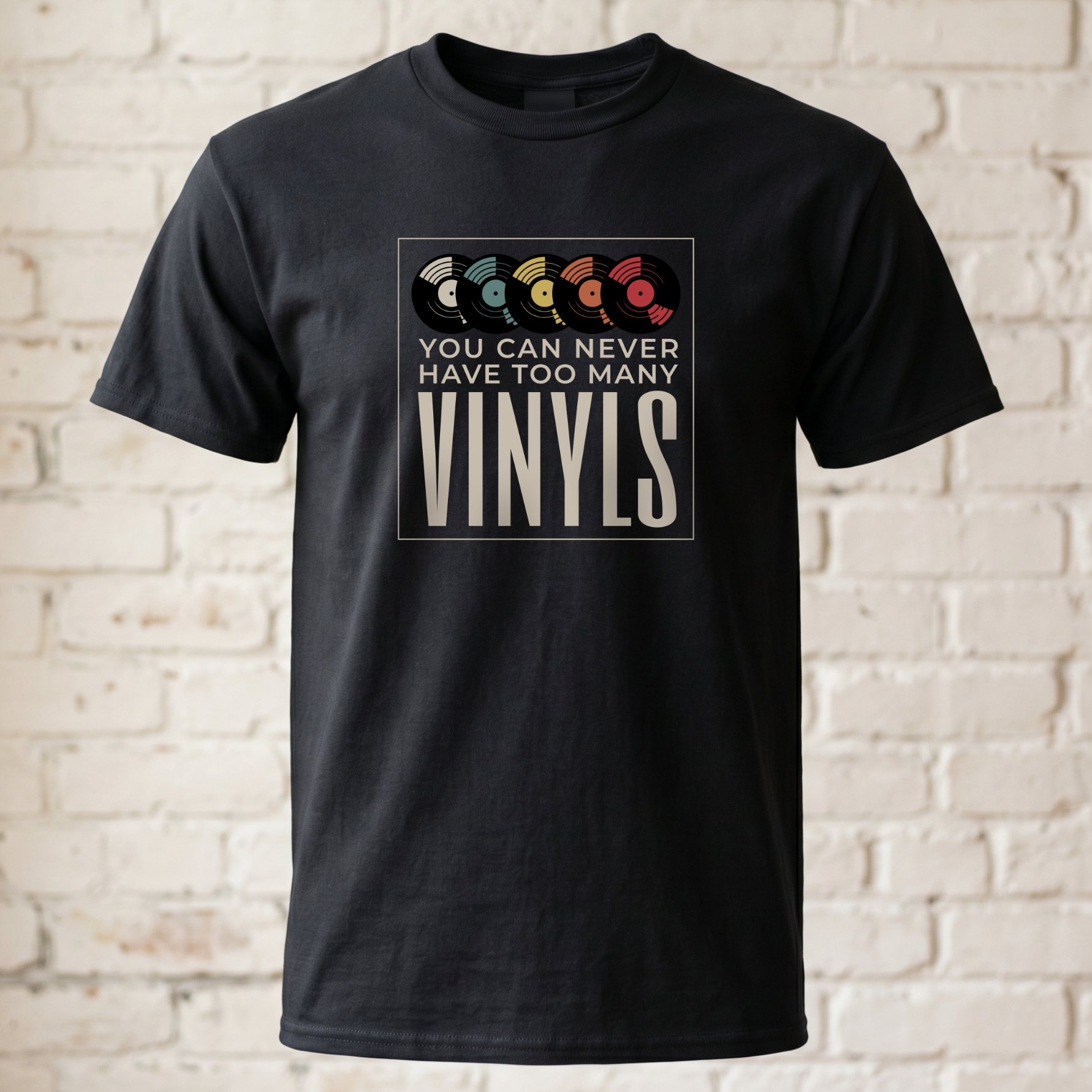 "You Can Never Have Too Many Vinyls" T-Shirt – Cooles Schallplatten-Motiv für Musikliebhaber & Sammler – Retro Vintage Shirt