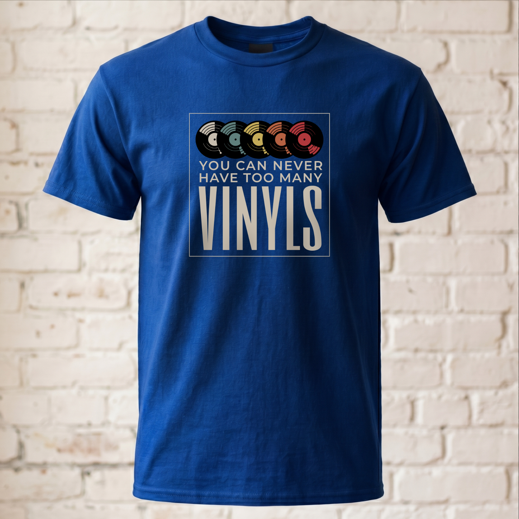 "You Can Never Have Too Many Vinyls" T-Shirt – Cooles Schallplatten-Motiv für Musikliebhaber & Sammler – Retro Vintage Shirt