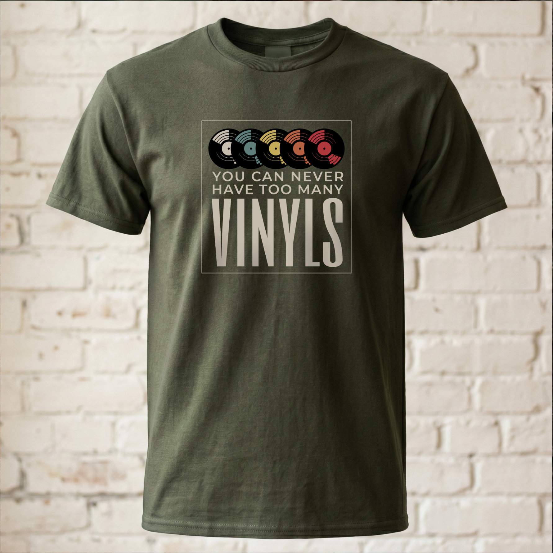 "You Can Never Have Too Many Vinyls" T-Shirt – Cooles Schallplatten-Motiv für Musikliebhaber & Sammler – Retro Vintage Shirt