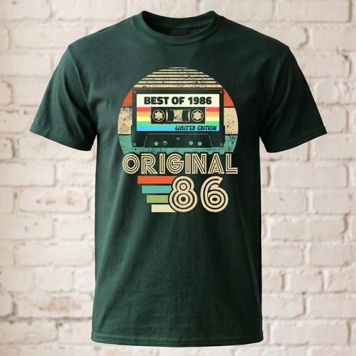Vintage 1986 T-Shirt - Best of 1986 Kassette Retro Shirt - 40. Geburtstag Geschenk Herren & Damen - Original 86
