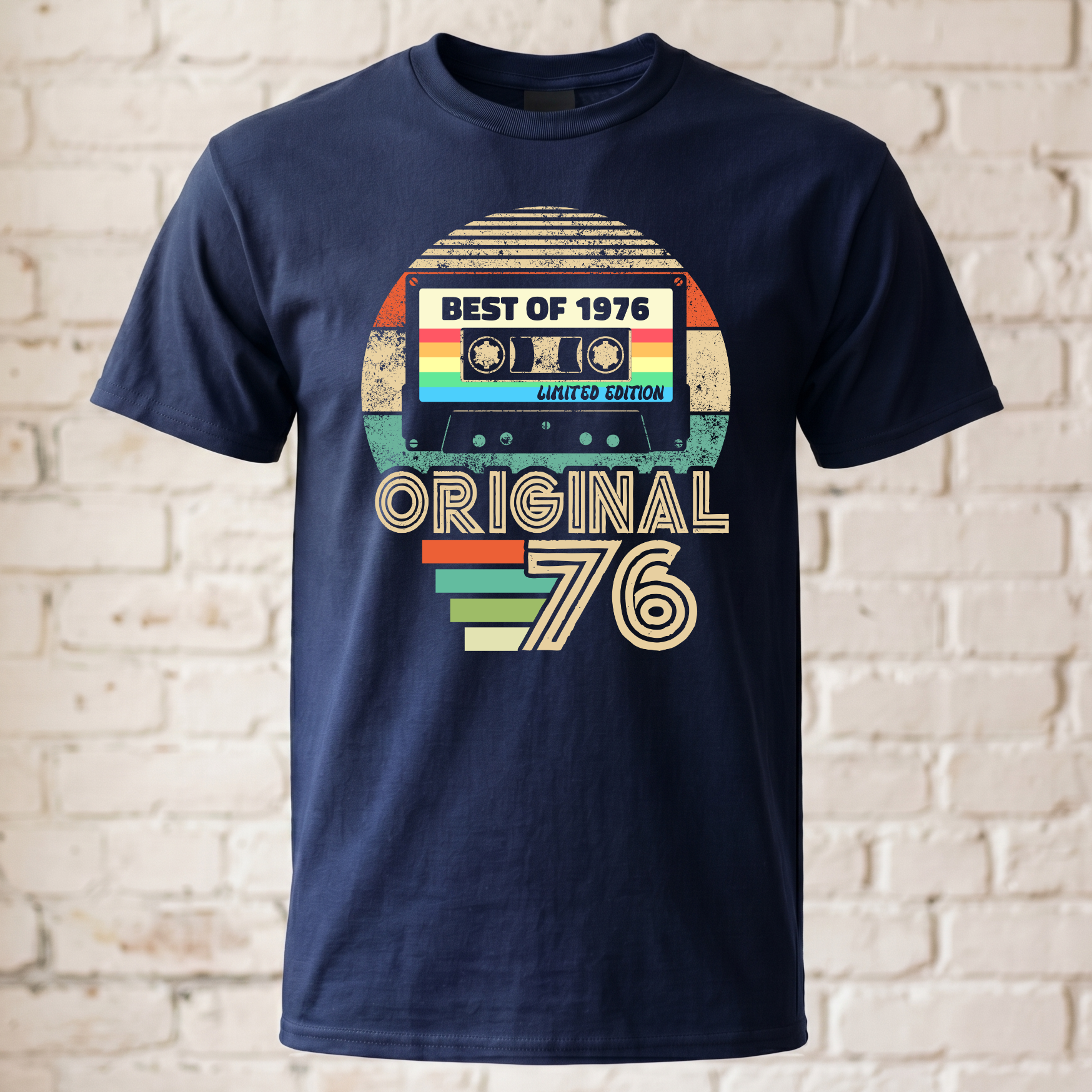 Retro 1976 T-Shirt Kassetten-Design - Original 1976 Vintage Shirt - Geschenkidee zum 50. Geburtstag - Best of 76