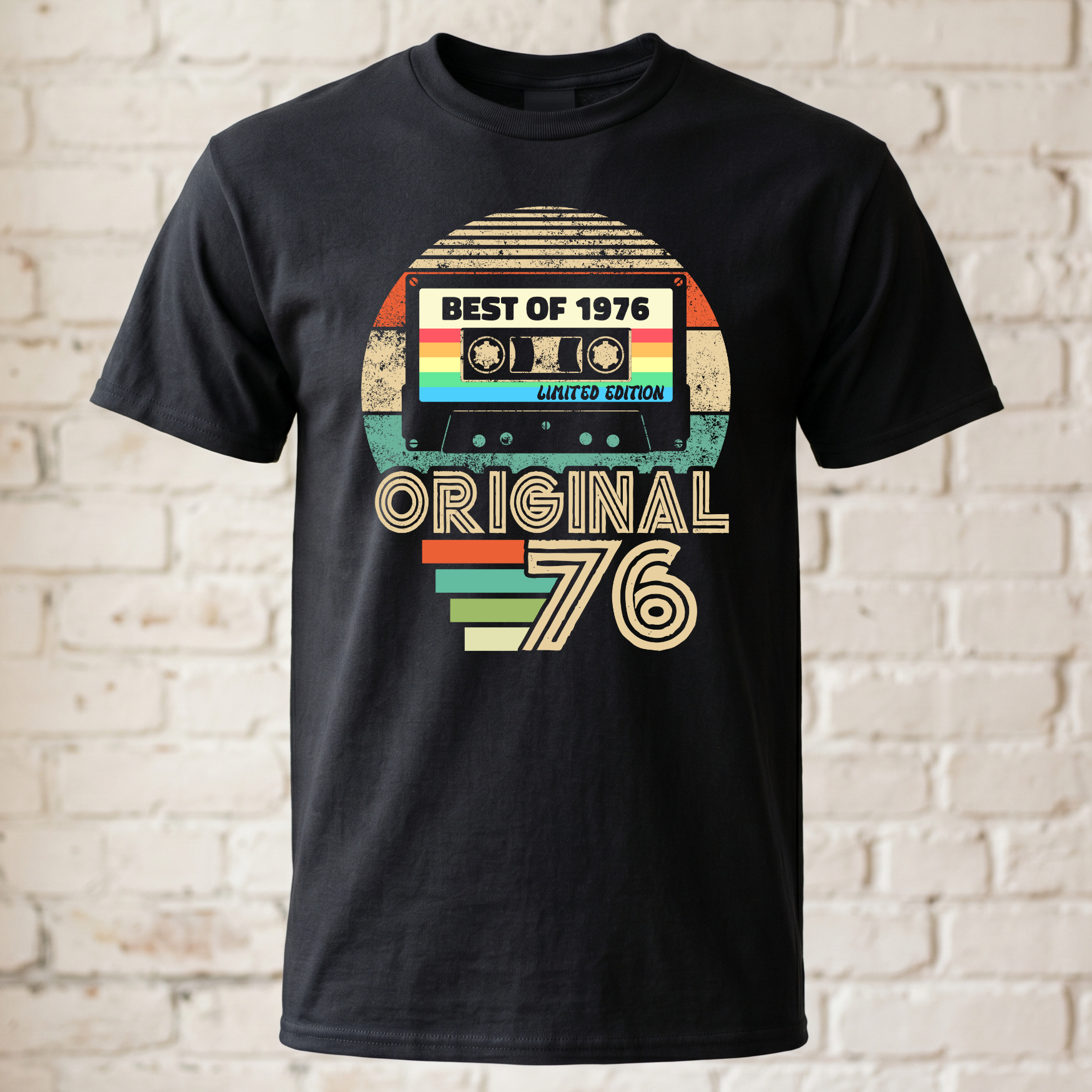 Retro 1976 T-Shirt Kassetten-Design - Original 1976 Vintage Shirt - Geschenkidee zum 50. Geburtstag - Best of 76