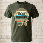 Retro 1976 T-Shirt Kassetten-Design - Original 1976 Vintage Shirt - Geschenkidee zum 50. Geburtstag - Best of 76