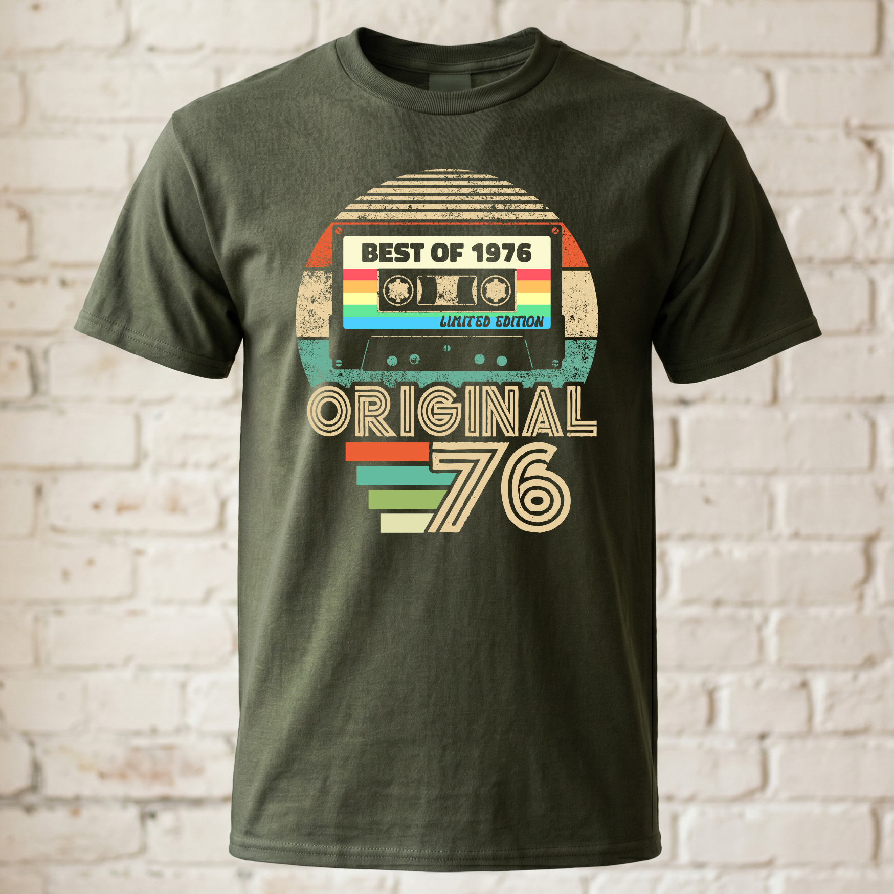 Retro 1976 T-Shirt Kassetten-Design - Original 1976 Vintage Shirt - Geschenkidee zum 50. Geburtstag - Best of 76