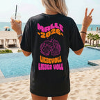 "Malle 2026" Damen Partyshirt – "Liebevoll lieber voll" T-Shirt für den Mallorca Urlaub – Lässiges Gruppen-Outfit