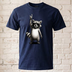 "Rock Waschbär" Herren T-Shirt – Lustiges Metal & Rock 'n' Roll Motiv – Witziges Festival & Konzert Shirt Schwarz