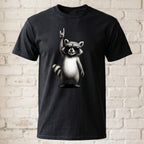 "Rock Waschbär" Herren T-Shirt – Lustiges Metal & Rock 'n' Roll Motiv – Witziges Festival & Konzert Shirt Schwarz