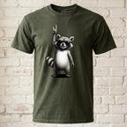 "Rock Waschbär" Herren T-Shirt – Lustiges Metal & Rock 'n' Roll Motiv – Witziges Festival & Konzert Shirt Schwarz
