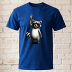 "Rock Waschbär" Herren T-Shirt – Lustiges Metal & Rock 'n' Roll Motiv – Witziges Festival & Konzert Shirt Schwarz