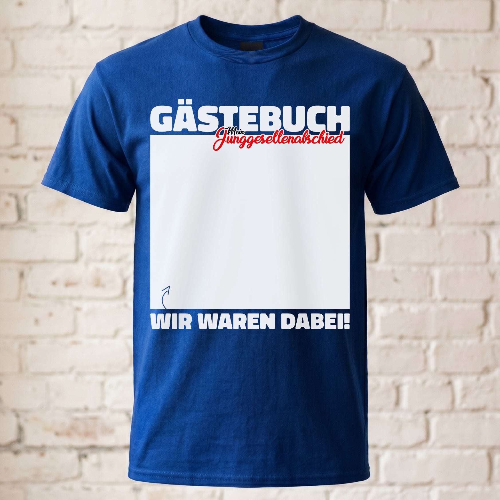 "Gästebuch - Wir waren dabei" JGA T-Shirt – Interaktives Unterschriften-Shirt für den Bräutigam – Junggesellenabschied Idee Schwarz