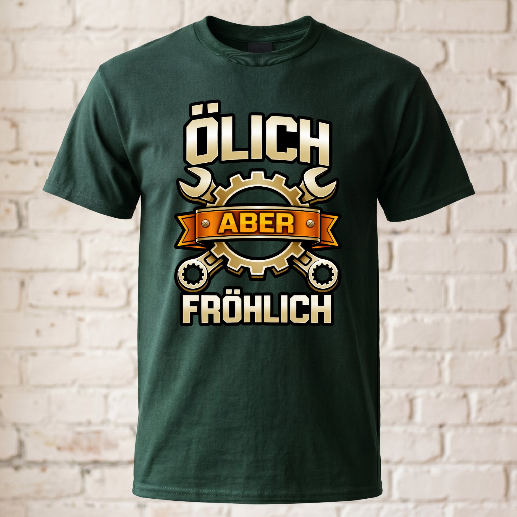 Mechaniker Ölich Aber Fröhlich - Schrauber Schlosser Mechatroniker - Lustiges T-Shirt Geschenk