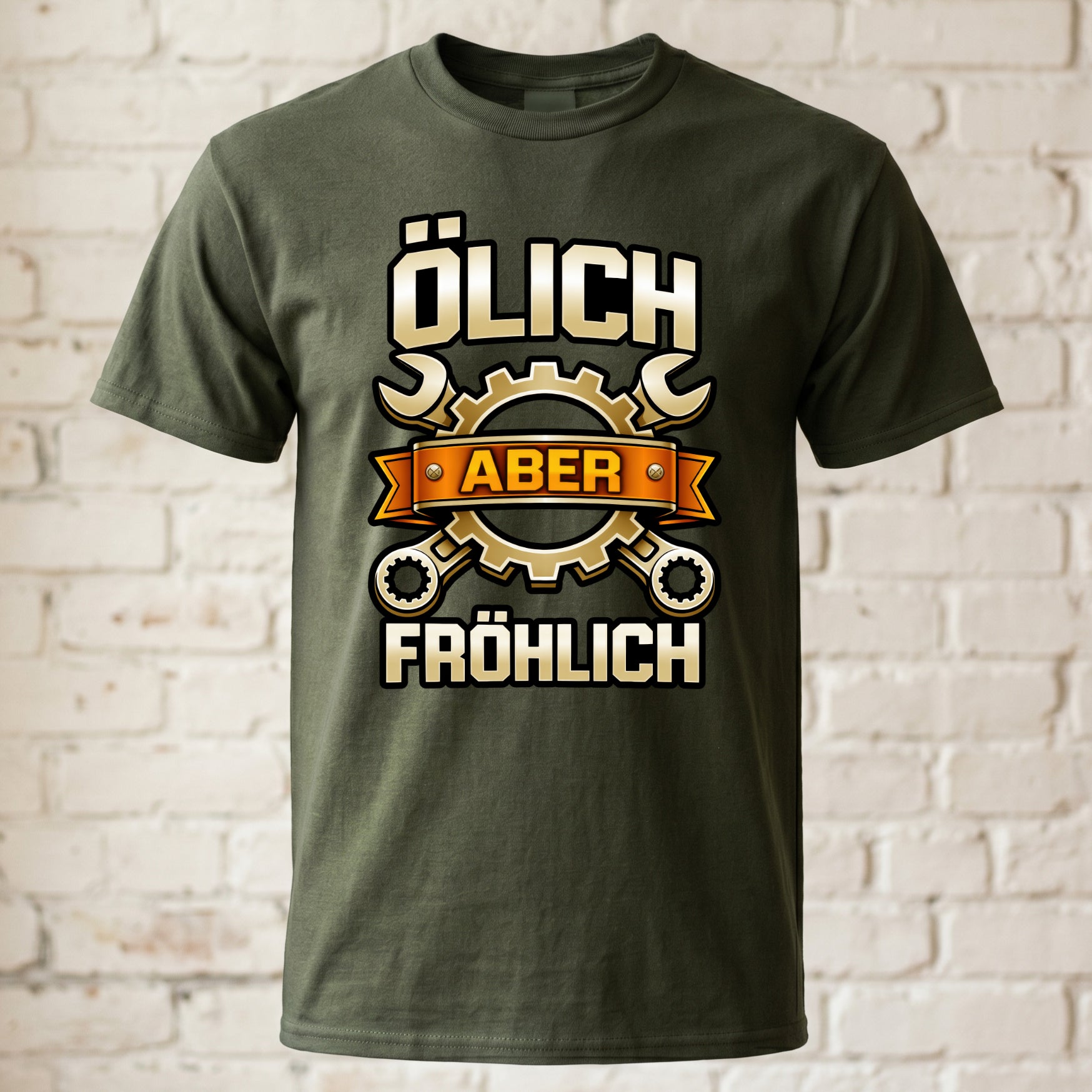 Mechaniker Ölich Aber Fröhlich - Schrauber Schlosser Mechatroniker - Lustiges T-Shirt Geschenk