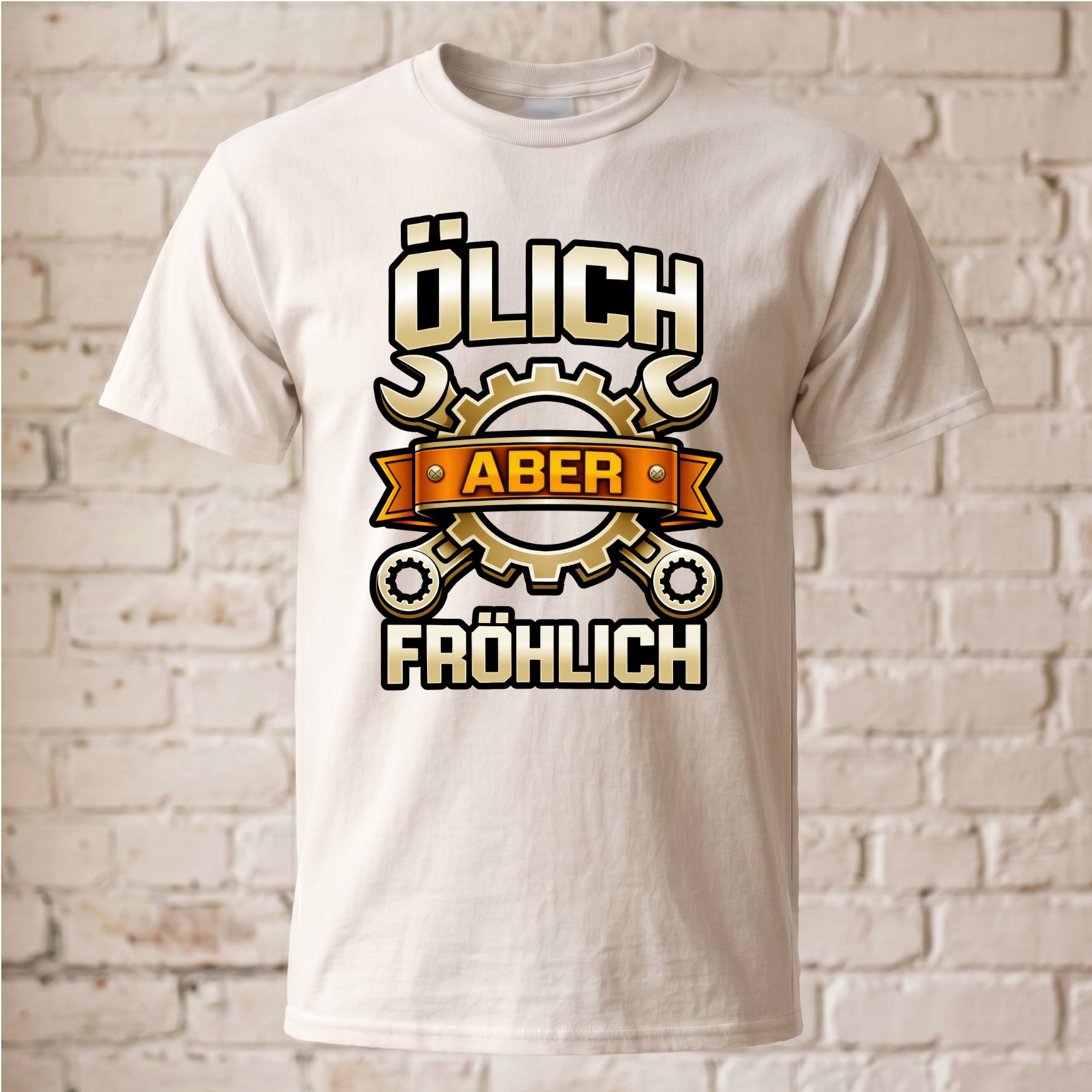 Mechaniker Ölich Aber Fröhlich - Schrauber Schlosser Mechatroniker - Lustiges T-Shirt Geschenk