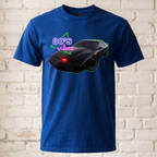 "80's Vibes" Retro Auto T-Shirt – Legendärer schwarzer Sportwagen im Neon-Print – Witziges Geschenk für 80er Jahre Fans & Autoliebhaber Schwarz