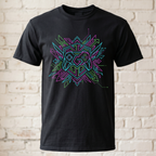 Geometrisches "Neon Controller" Gaming T-Shirt – Cyberpunk Style Zocker Shirt – Geschenk für Gamer, Geeks & Nerds Schwarz