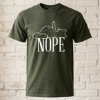 "Nope" Katze T-Shirt – Lustiges Mittelfinger Spruch Shirt für Katzenliebhaber & Introvertierte – Witziges Statement