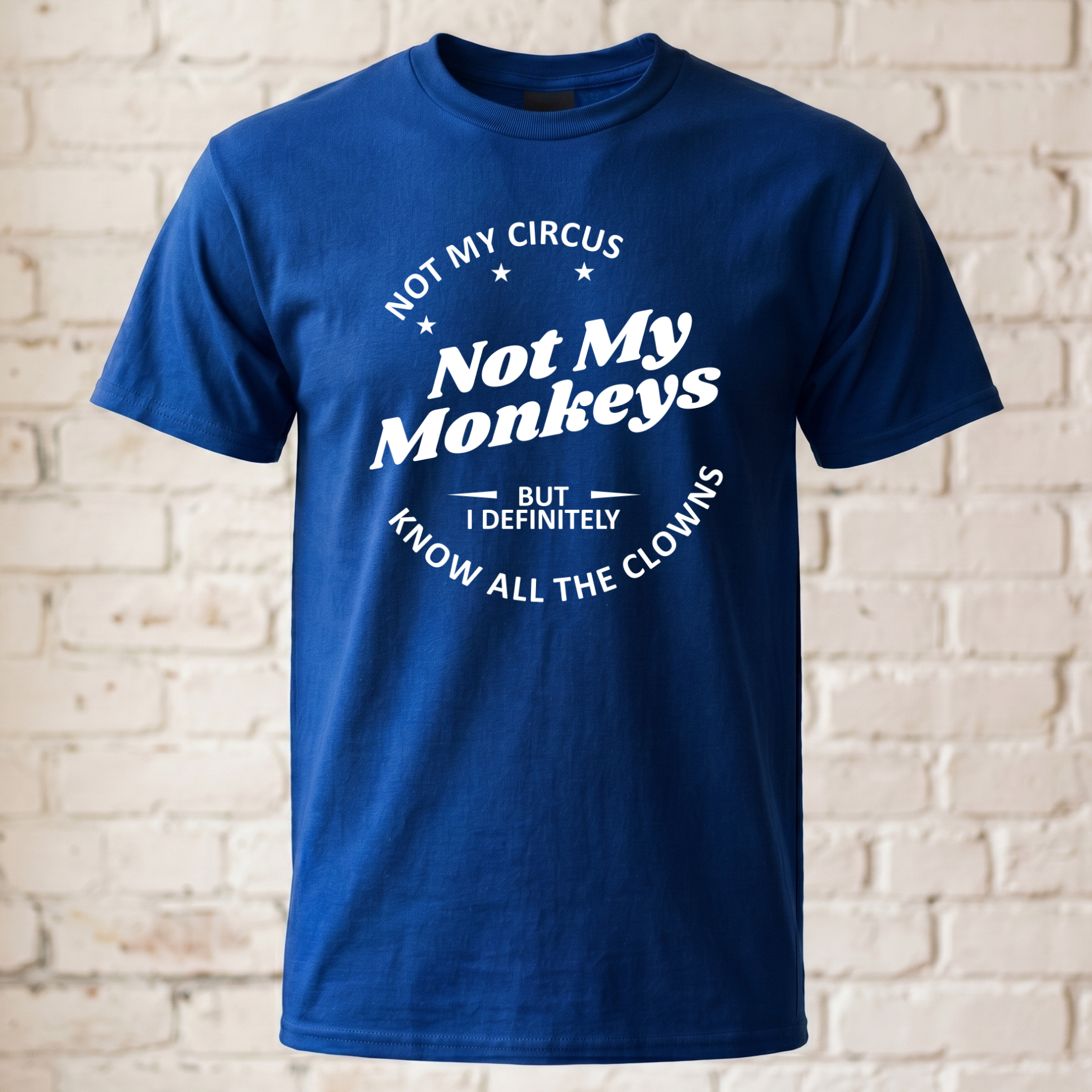 "Not My Circus Not My Monkeys" Lustiges Spruch T-Shirt – Witziges Büro Humor Statement Shirt für Kollegen – Schwarz