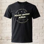 "Nicht mein Zirkus" Lustiges Spruch T-Shirt – Witziges Büro Humor Statement Shirt "Nicht meine Affen" für Kollegen – Schwarz