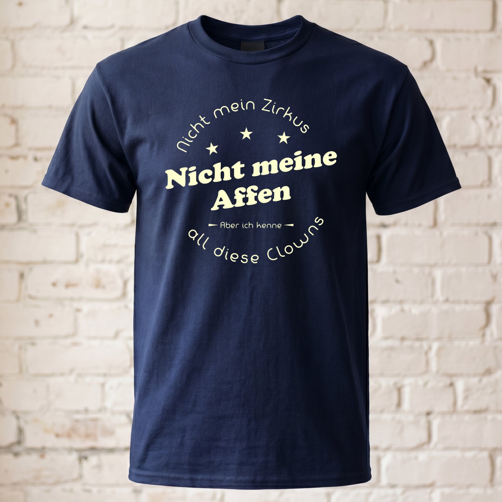 "Nicht mein Zirkus" Lustiges Spruch T-Shirt – Witziges Büro Humor Statement Shirt "Nicht meine Affen" für Kollegen – Schwarz