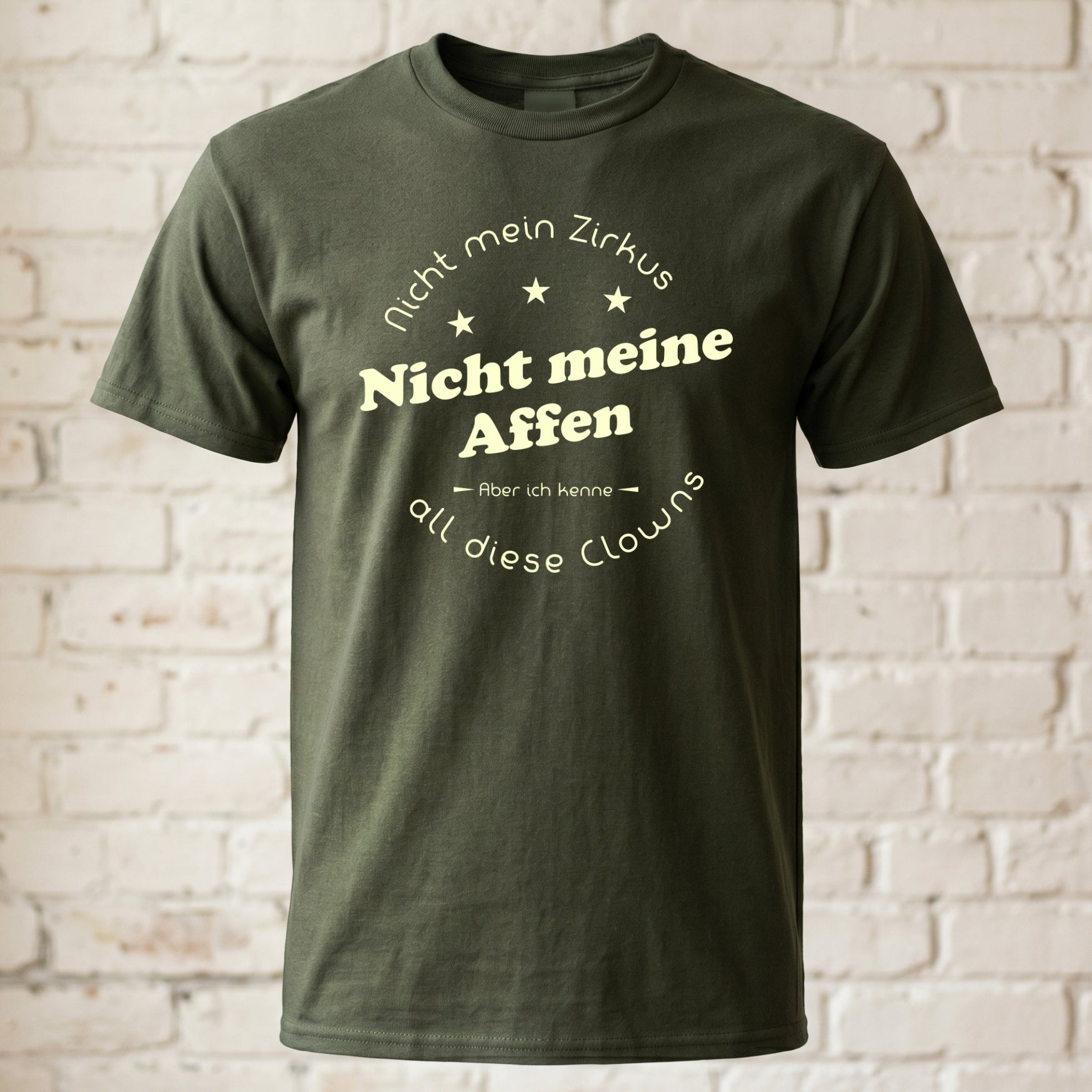 "Nicht mein Zirkus" Lustiges Spruch T-Shirt – Witziges Büro Humor Statement Shirt "Nicht meine Affen" für Kollegen – Schwarz