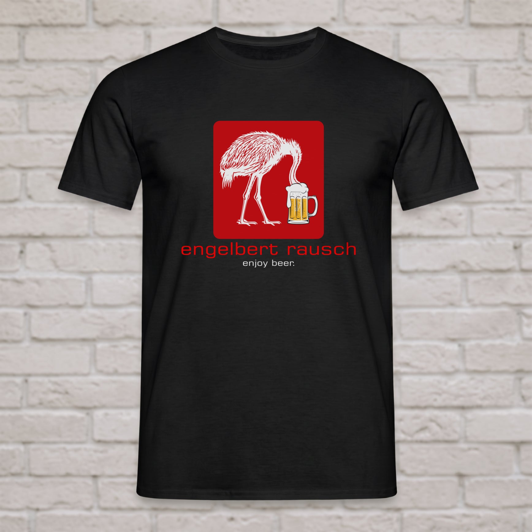 Engelbert Rausch T-Shirt – Lustige Handwerker Parodie – „Enjoy Drinks“ Feierabend Shirt für Werkstatt & Festival