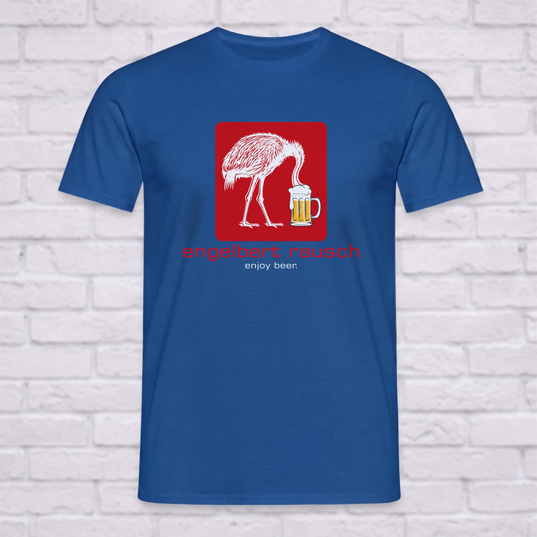 Engelbert Rausch T-Shirt – Lustige Handwerker Parodie – „Enjoy Drinks“ Feierabend Shirt für Werkstatt & Festival