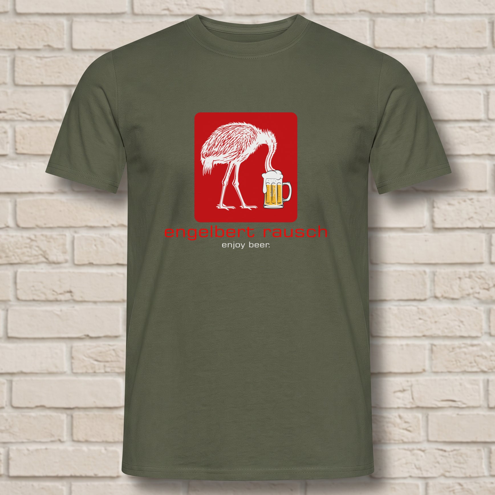 Engelbert Rausch T-Shirt – Lustige Handwerker Parodie – „Enjoy Drinks“ Feierabend Shirt für Werkstatt & Festival
