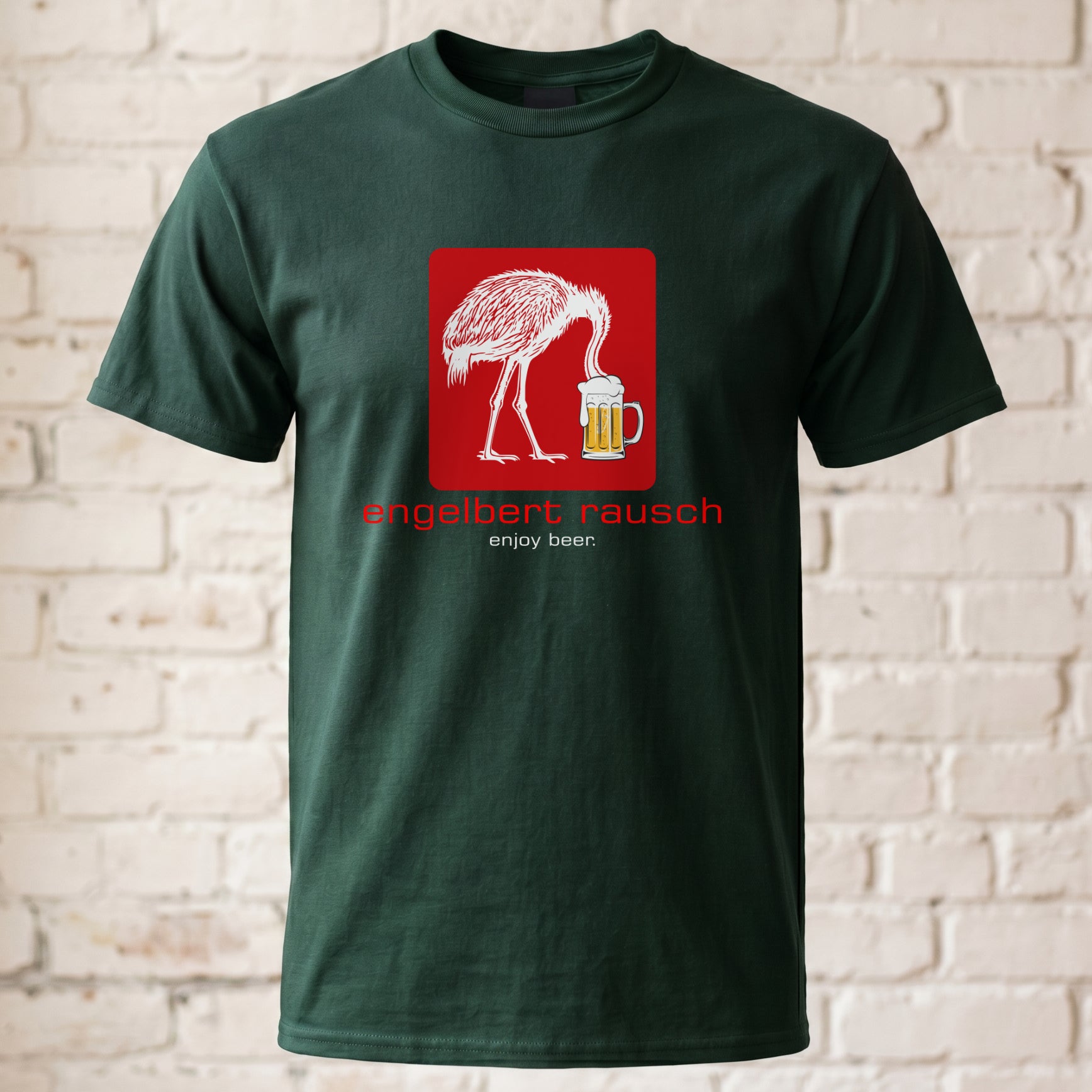 Engelbert Rausch T-Shirt – Lustige Handwerker Parodie – „Enjoy Drinks“ Feierabend Shirt für Werkstatt & Festival