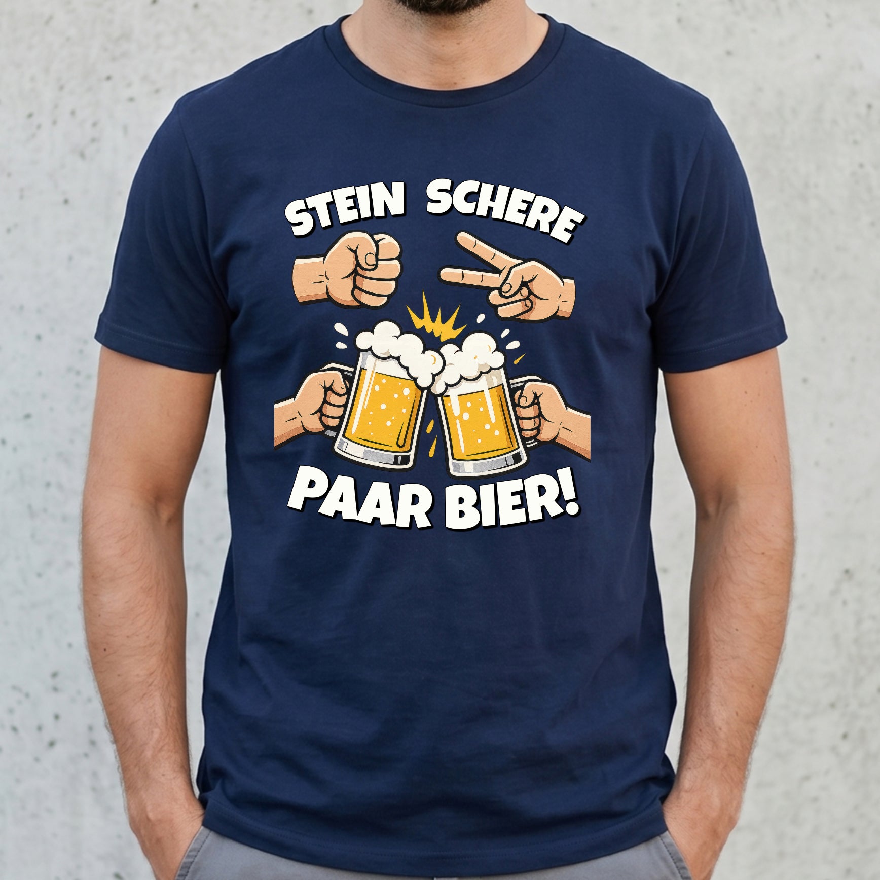 "Piedra Tijera Par de Cervezas" Camiseta divertida con frase – Graciosa camiseta divertida para amantes de la cerveza y fiestas para hombres – Negra