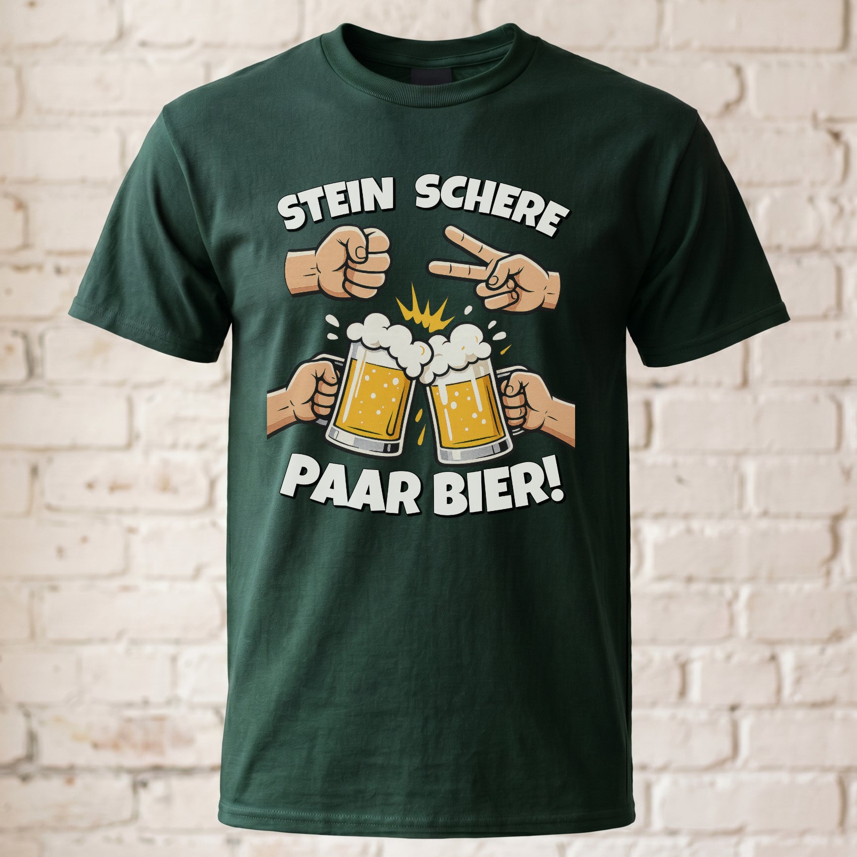 "Piedra Tijera Par de Cervezas" Camiseta divertida con frase – Graciosa camiseta divertida para amantes de la cerveza y fiestas para hombres – Negra