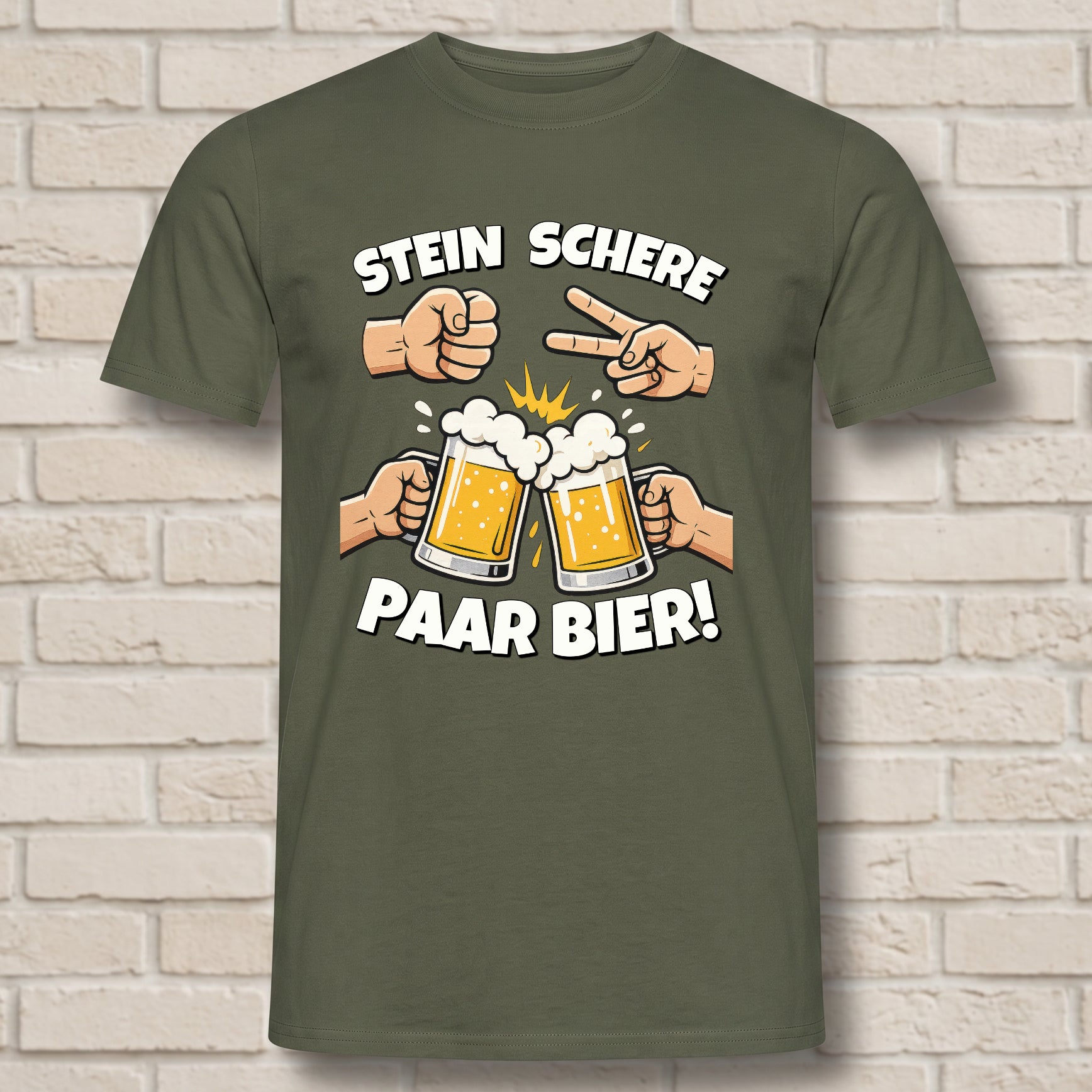 "Piedra Tijera Par de Cervezas" Camiseta divertida con frase – Graciosa camiseta divertida para amantes de la cerveza y fiestas para hombres – Negra