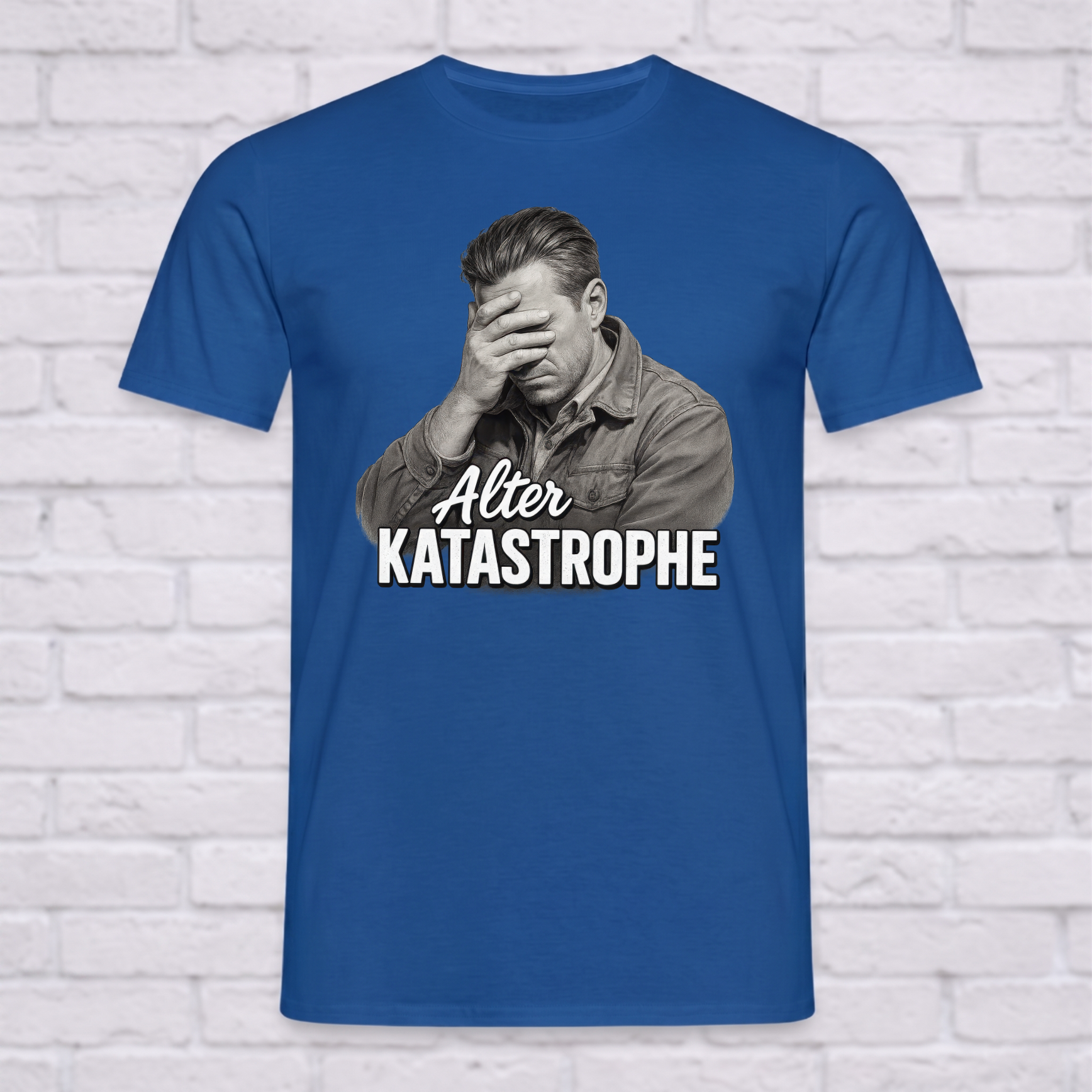 "Alter Katastrophe" Lustiges T-Shirt mit Facepalm-Motiv – Witziges Handwerker, Mechaniker & Alltags Funshirt für Männer – Schwarz