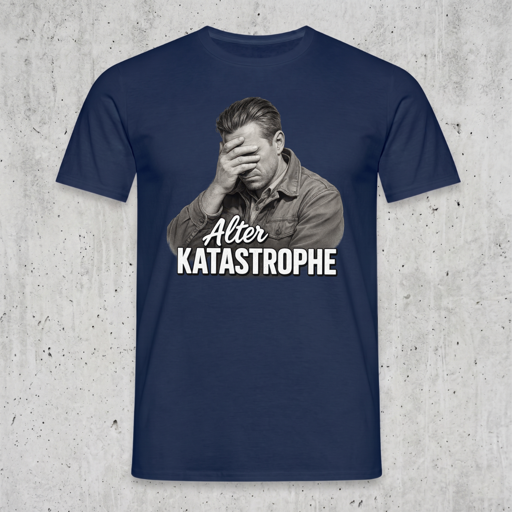 "Alter Katastrophe" Lustiges T-Shirt mit Facepalm-Motiv – Witziges Handwerker, Mechaniker & Alltags Funshirt für Männer – Schwarz