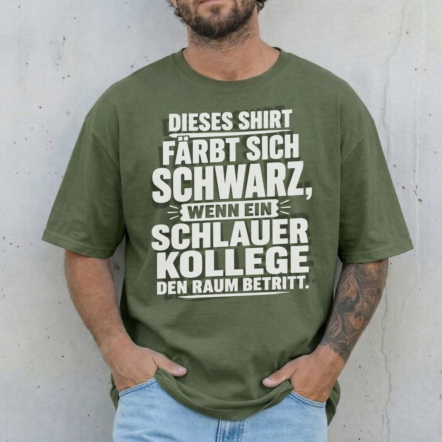 "Dieses Shirt färbt sich schwarz..." Lustiges Büro T-Shirt für Herren – Sarkastisches Funshirt für Arbeitskollegen & Job